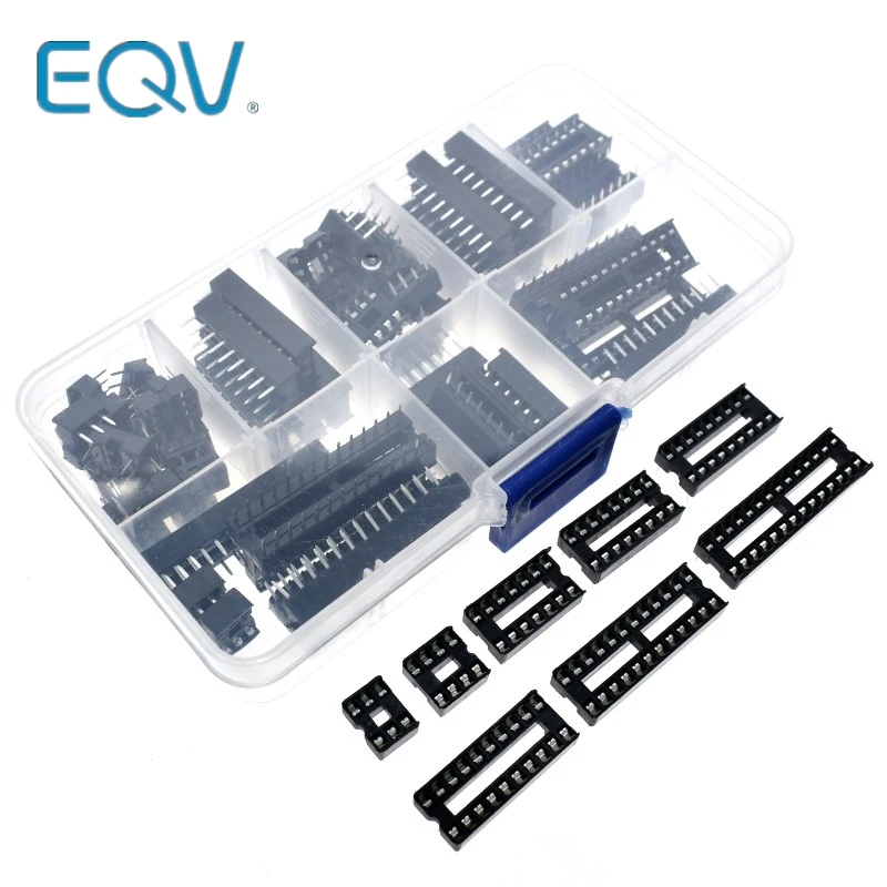 ชุดซ็อกเก็ต IC แบบจุ่ม66ชิ้น/ล็อตชุดซ็อกเก็ตชนิดบัดกรี6 8 14 16 18 20 24 28พินจุ่ม-8 16พิน DIP8ขั้วต่อ DIP16 IC