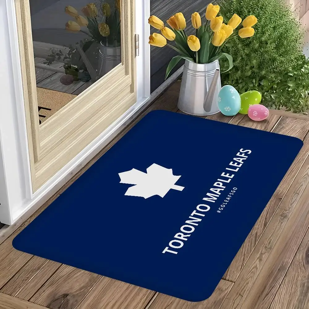 Alfombrillas de Habitación de los Toronto Maple Leafs, Antideslizantes, Absorbentes de Agua, Alfombra Larga para Dormitorio, Alfombra de Bienvenida