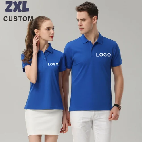 Imagen 2 del producto Polo transpirable con logotipo personalizado, ropa informal para grupo de empresa, Polos de manga corta con solapa, ropa de trabajo, bordado estampado