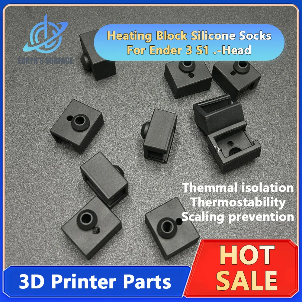 Piezas de impresora 3D, 3/5/10 Uds., Ender 3 S1/S1 Pro, bloque calefactor, tablero de cobertura de silicona, calcetines populares, piezas de extrusión de impresora 3D