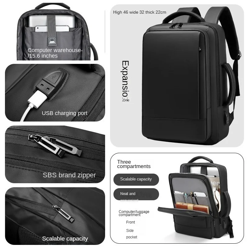 Business USB Charging Backpack Men\'s Outdoor Large Capacity Travel Waterproof Backpack Multifunctional Computer Backpack