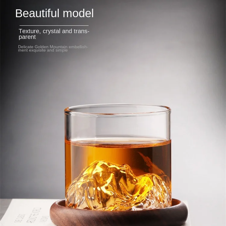 Glass View Mountain Cup Tibetan Mountain Cup Whiskey Wine Glass Borosilicate Glass Household Water Cup Creative Wine Glass