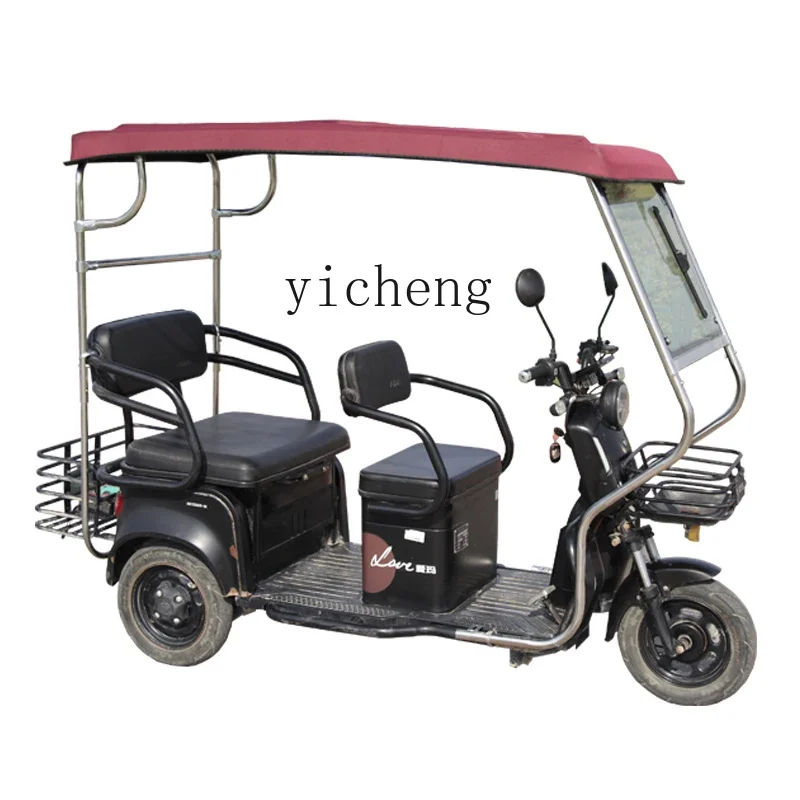 

electric tricycle sunshade stainless steel shed leisure canopy thickened warm fully enclosed awning