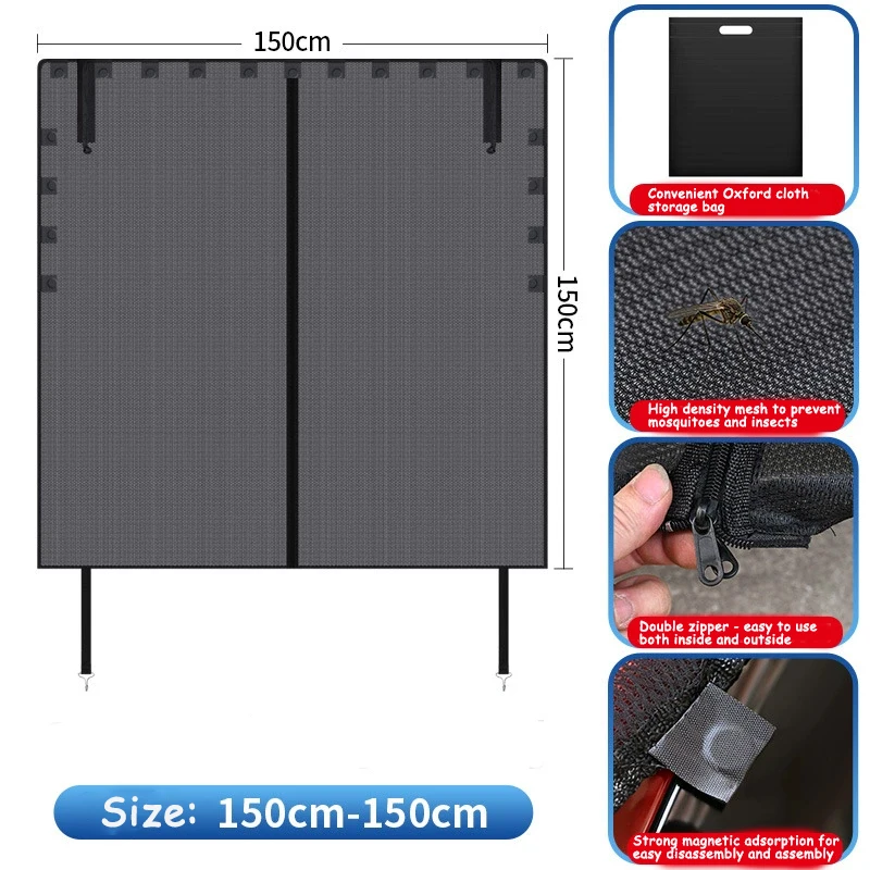 5pcs Car Mosquito Net Set SUV Window and Tailgate Sunshade Mosquito Net Suitable for Off Road Camping and Travel Accessories