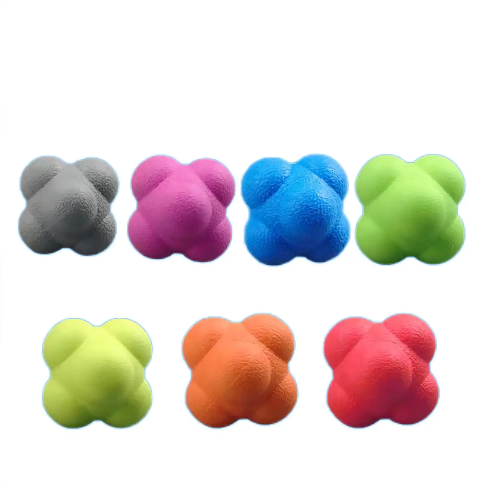 Hexagonal Reaction Ball Speed Agility Training Silicone Ball Coordination Reflex Sports Fitness Training Ball for Child Adult