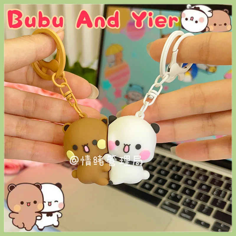 

Panda Bubu And Yier Magnetic Hug Keychain Cartoon Panda Bubu And Dudu Magnetic Pendant Keychain Backpack Pendant Keychain Gift