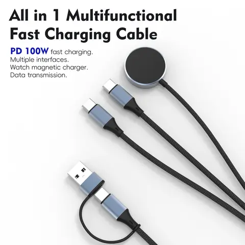 3 in1 wireless Charging Cable for Mobile Phones with USB-C Wireless Charger for iPhone13 14 16