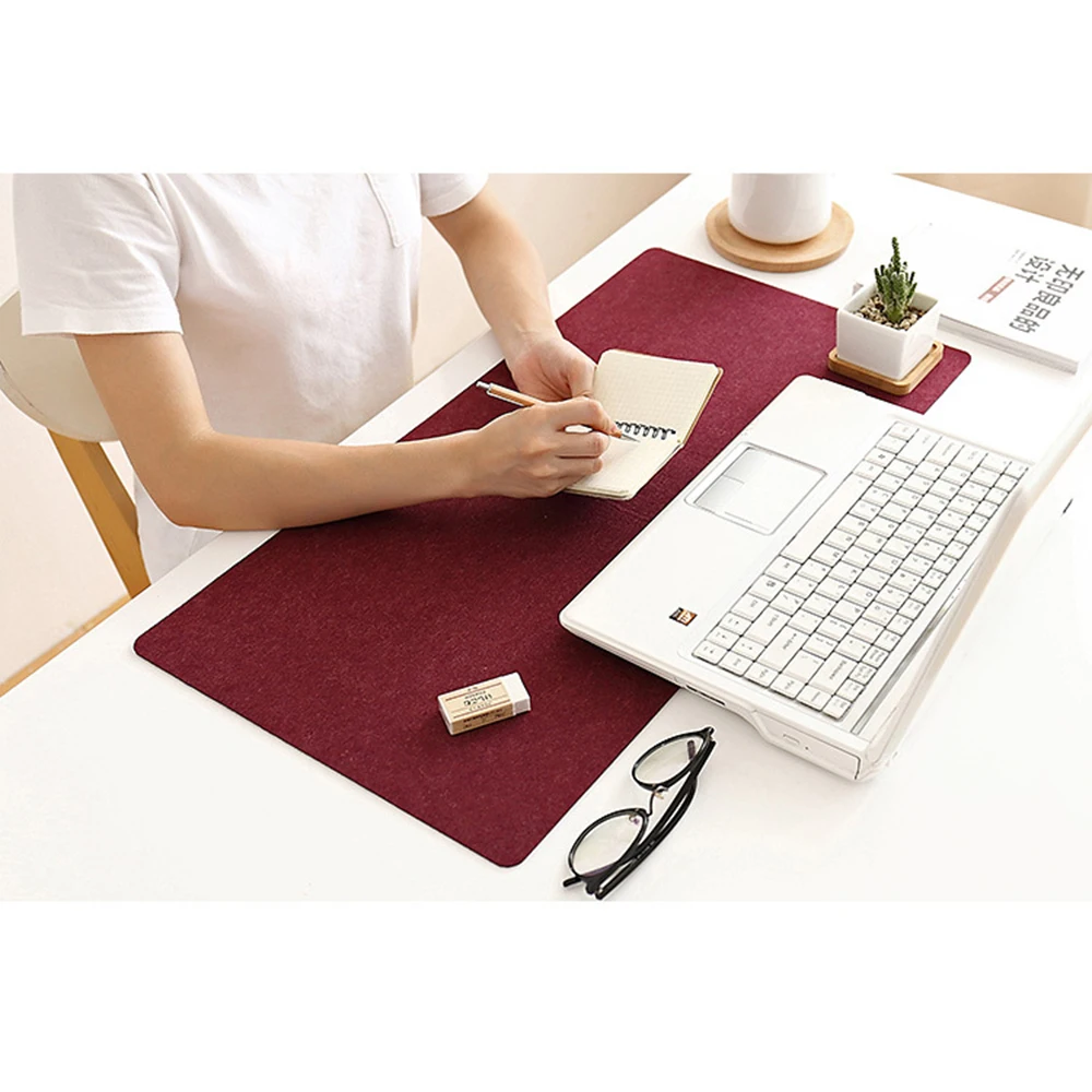 Grand tapis de souris portable en feutre non tissé, antidérapant, chaud, polymère, bureau, ordinateur, clavier, couverture de table, ordinateur portable, joueur, 1 pièce