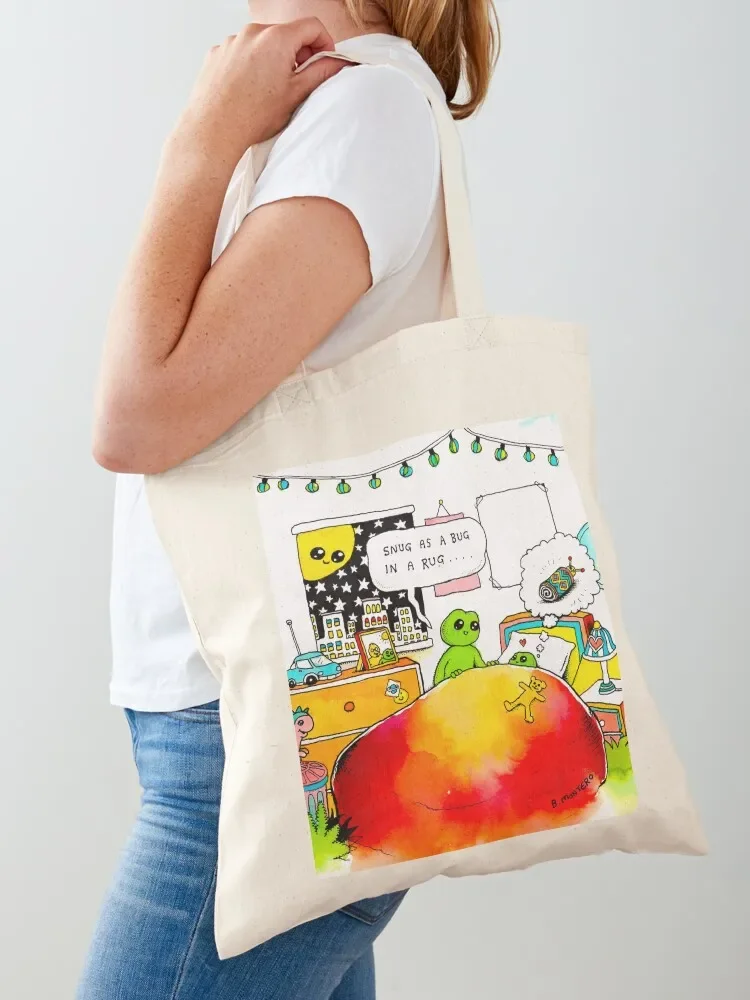 

Snug As A Bug In A Rug Tote Bag hand bag Women's shopper Customizable tote bag Handbags women