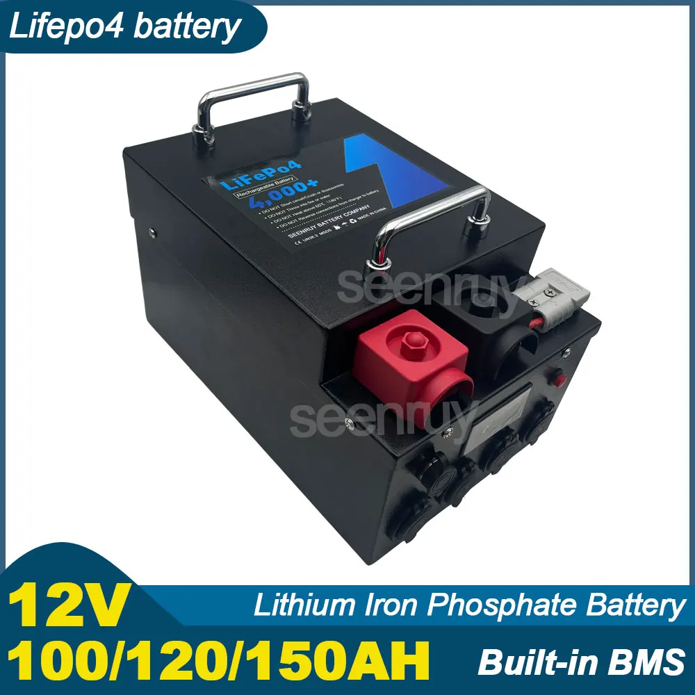 

SEENRUY 12V 100Ah 120AH 150AH Lifepo4 With Charger Lithium Iron Phosphate Battery Perfect For Solar Energy Outdoor Campers RV