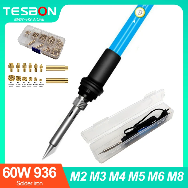 

60W 936 Smart Soldering iron Constant Temperature welding Tool With M2 M3 M4 M5 M6 M8 Heat Insert Nut Tips for 3D Printer