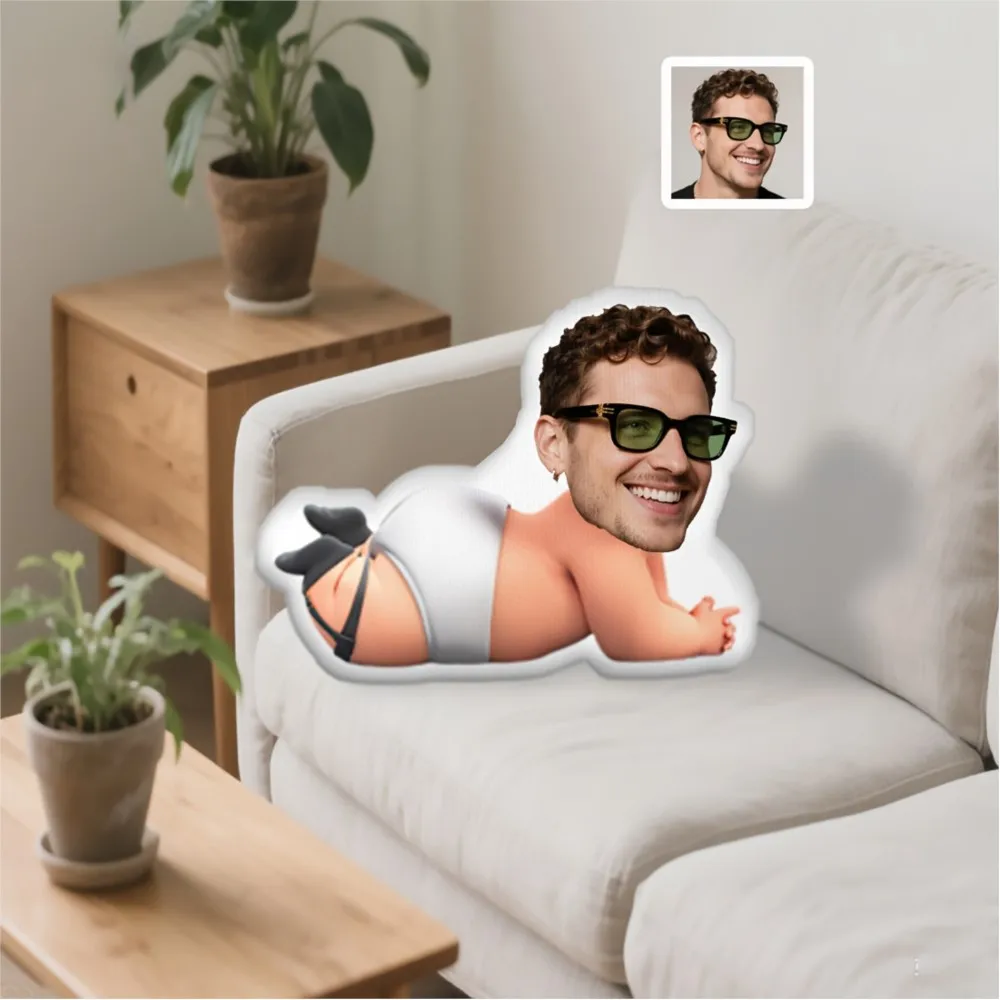 1Pc Custom Photo Fun Throw Pillow - Personalized Design with Your Image, Soft Plush Fabric, Double-Sided Print, Birthday Gift