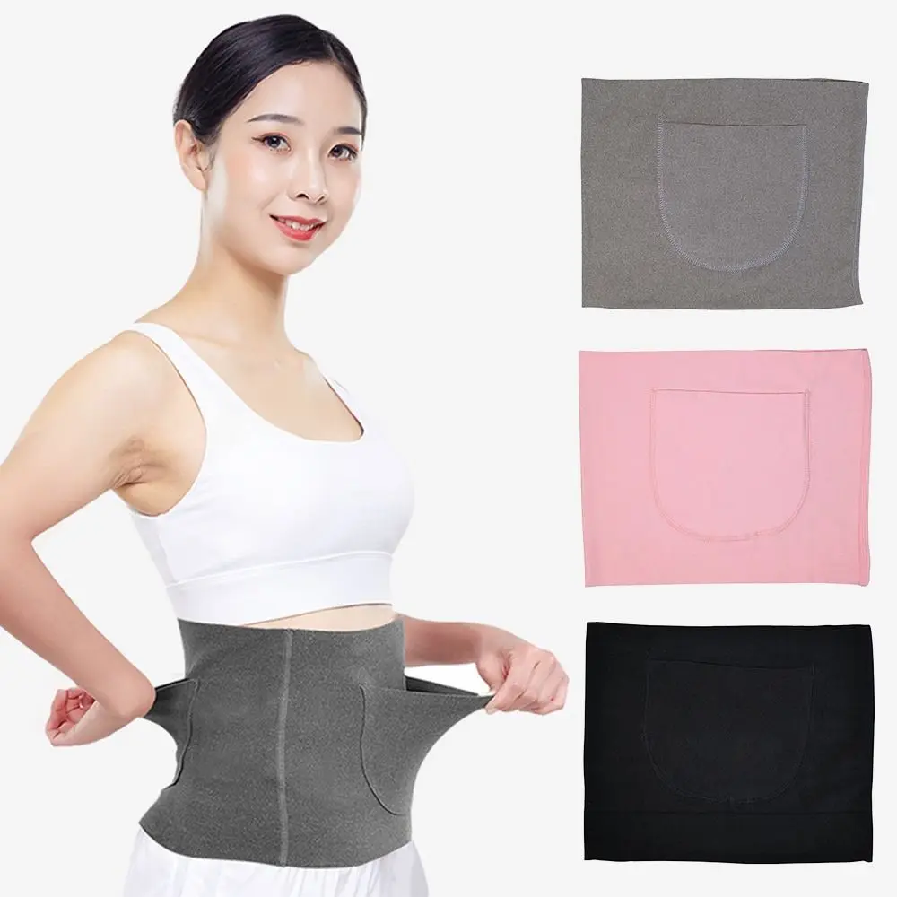 Magic Tool with Double Pocket Thermal Belt Elastic Comfortable Warm Stomach Shaping Belt Anti-Cold Slim Body Shaper Warm Belly