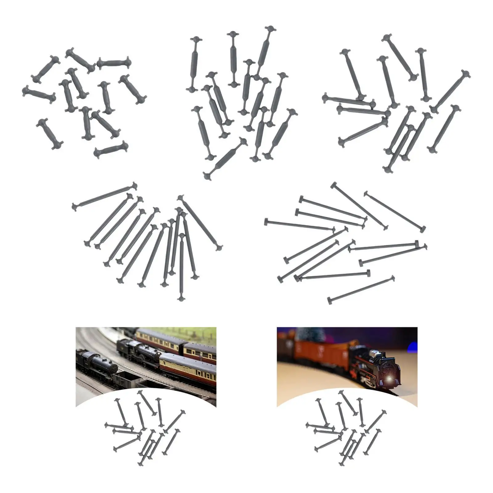 12 Pieces 1:87 HO Scale Motor Drive Rods Building Upgraded Part Train Accessories for Model Trains Railways DIY Modified