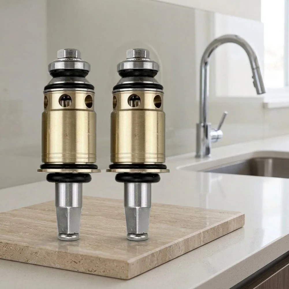 Brass Faucet Cartridge Replacement for Quarter Turn Compression Valves in Kitchen and For Bathroom For Tap Valve Assemblies