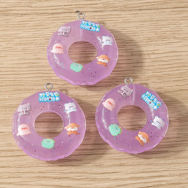 

Tusember 5Pcs Cute Resin Summer Vacation Swimming Ring Charms For Earring Bracelet DIY Keychains Jewelry Handmade Pendants