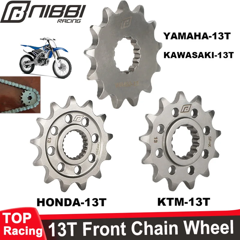 

NIBBI 13T Teeth Steel Chain Wheel Motorcycle Front Sprocket Chain Wheel For Honda CRF250 R Yamaha WR450 YZ450 Kawasaki KX250 KTM