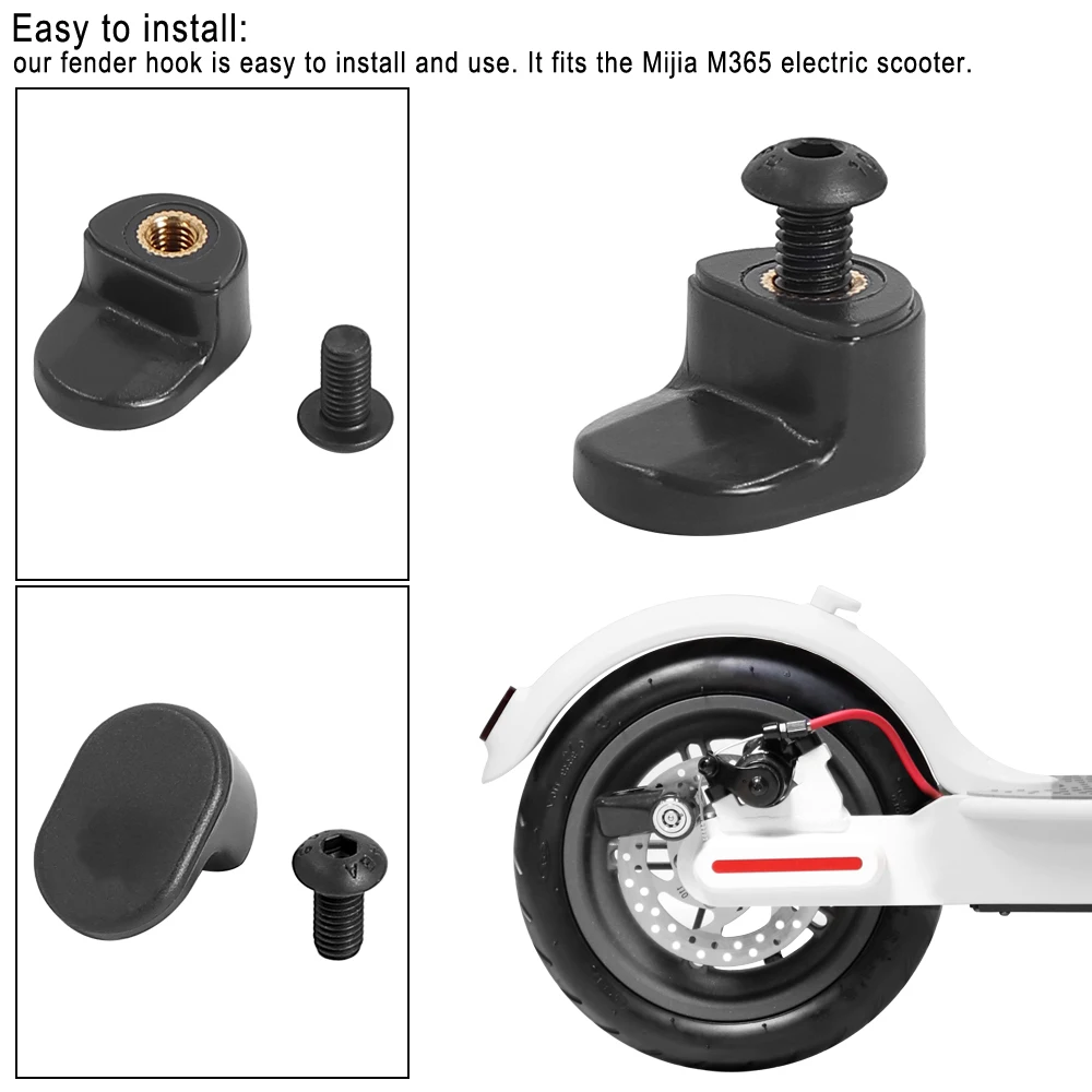 Rear Fender Hook Electric Scooter Parts for Xiaomi M365 Scooter Mudguard Wing with Clasp Screws Folding Force Hooks Accessories