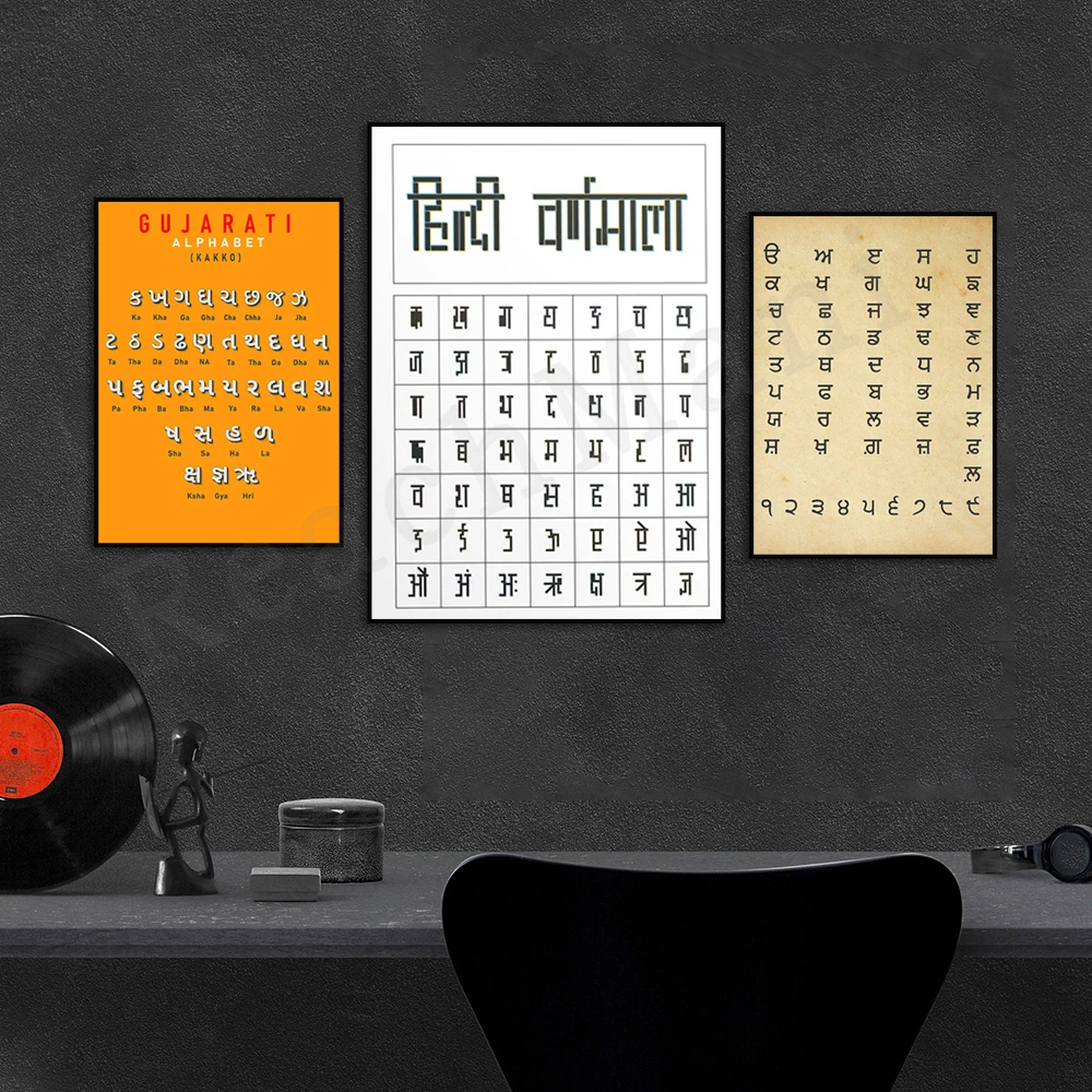 

Hindi Alphabet, Hindi Varnamala Poster, Stylized Sanskrit Alphabet Set, Gujarati Alphabet, Punjabi Alphabet Poster Printing