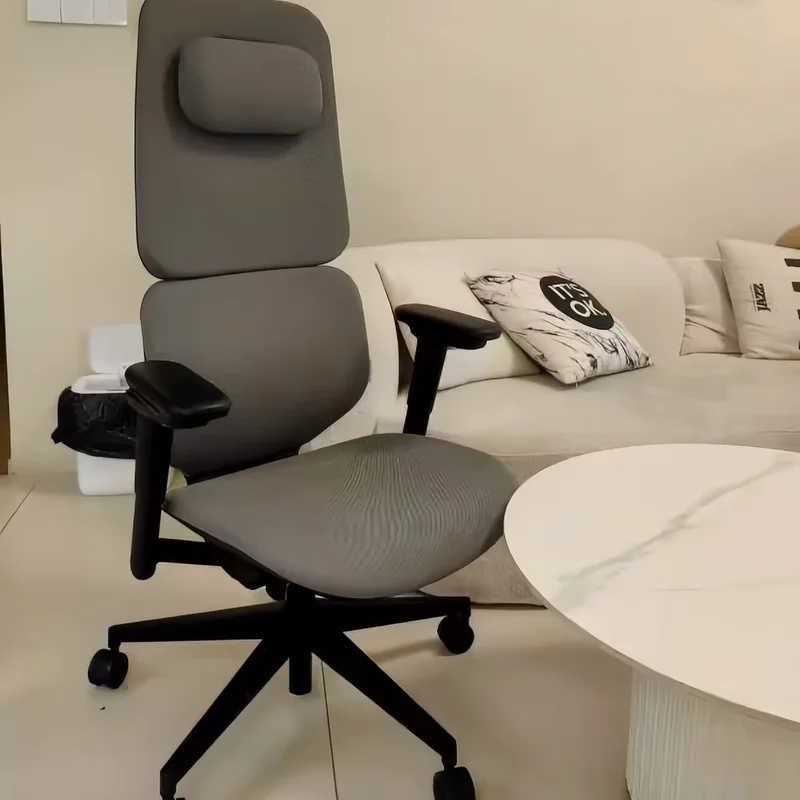 

Premium Modern Office Chair With Ergonomic Cowhide Leather Seat Adjustable For Long-Hour Computer Work & Study