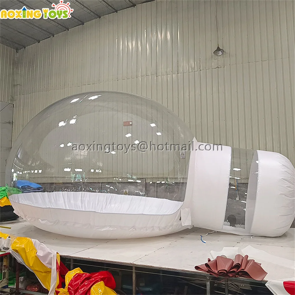 Outdoor Camping Inflatable Bubble Tent Dome Igloo House With Single Tunnel For Garden Yard Hotel With Air Blower