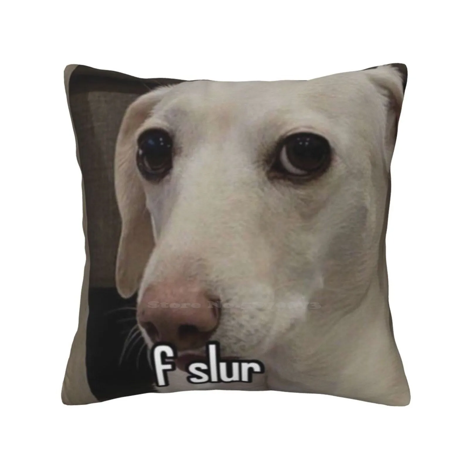 Dog : F Slur Home Sofa Car Cushion Cover Pillowcase Gay Lesbian Non Binary Homosexual Bisexual Icon Dog Joke Pun Puppy Sausage