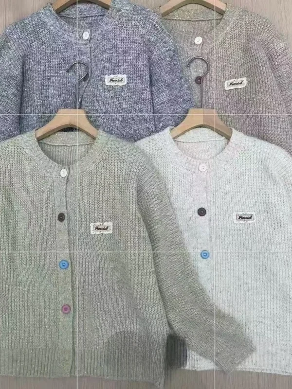 لينة مريحة محبوك سترة مفتوحة سترة طويلة Sve فضفاضة المرأة Faion الخريف جديد Sle اللون الأزرق بلوزة غير رسمية متعددة الاستخدامات #5