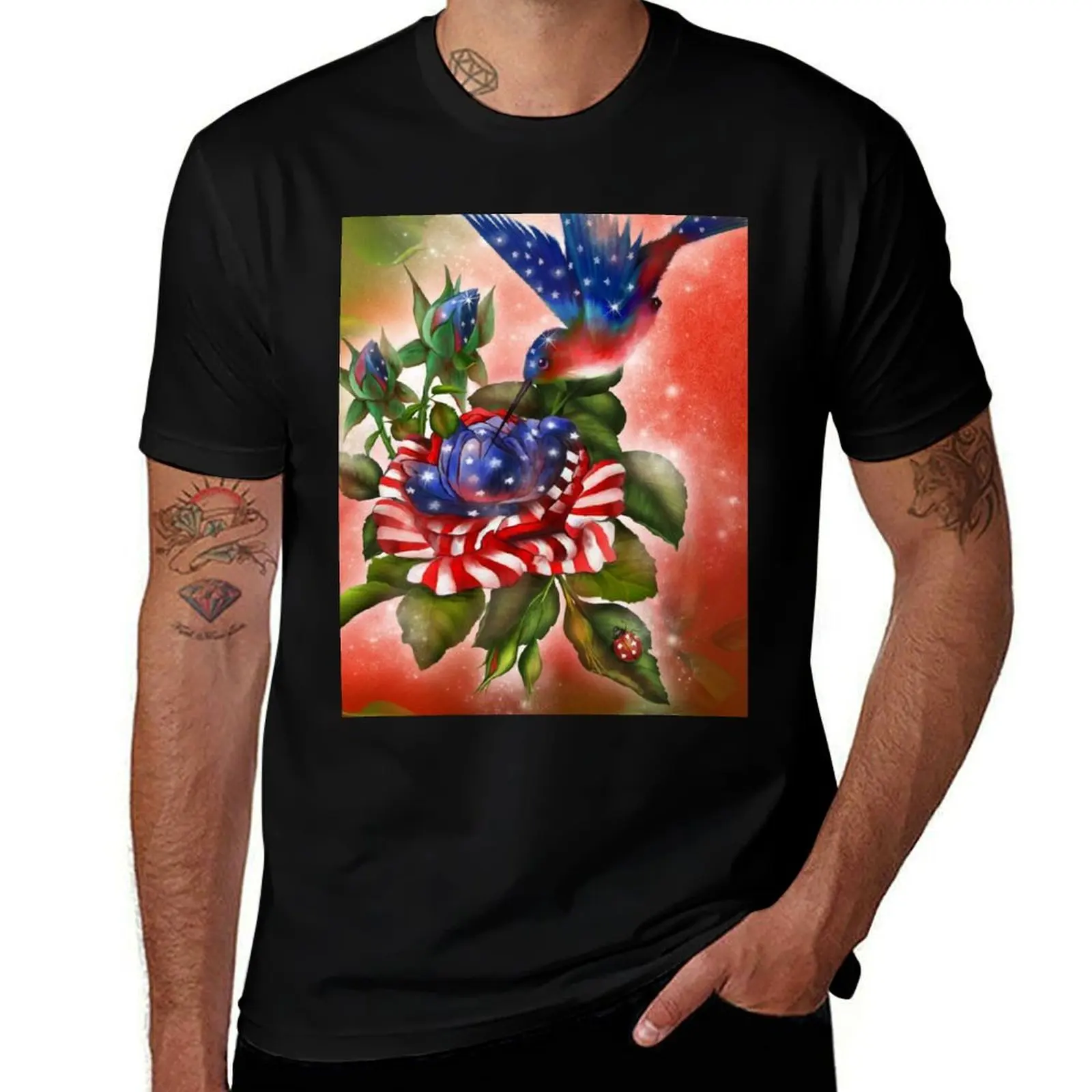 Star Spangled Hummer T-Shirt man t shirt summer T-Shirt