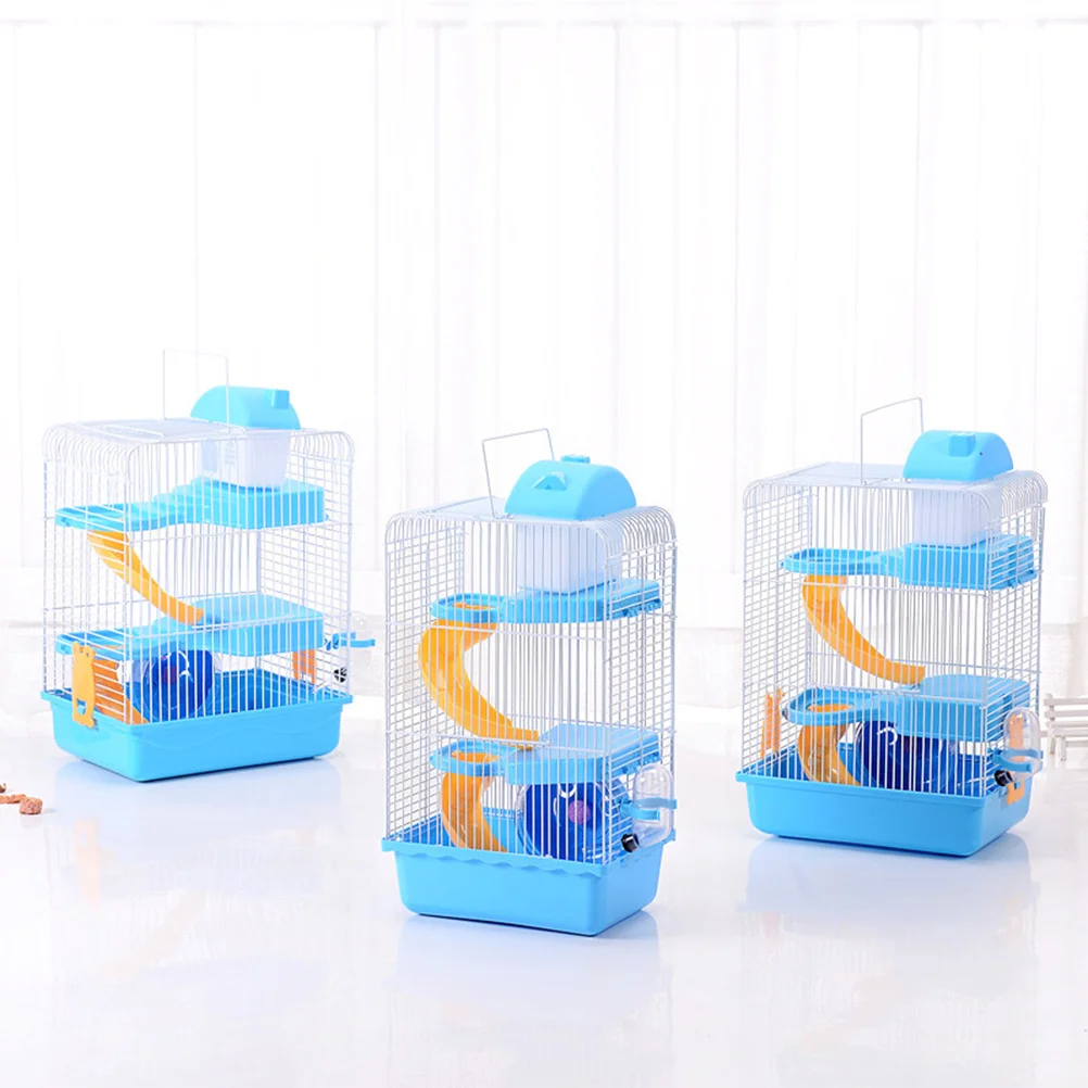 

Luxury Three Layer Hamster Cage Exquisite Durable Eco-Friendly Plastic Villa For Small Pets Chinchilla Pet House With