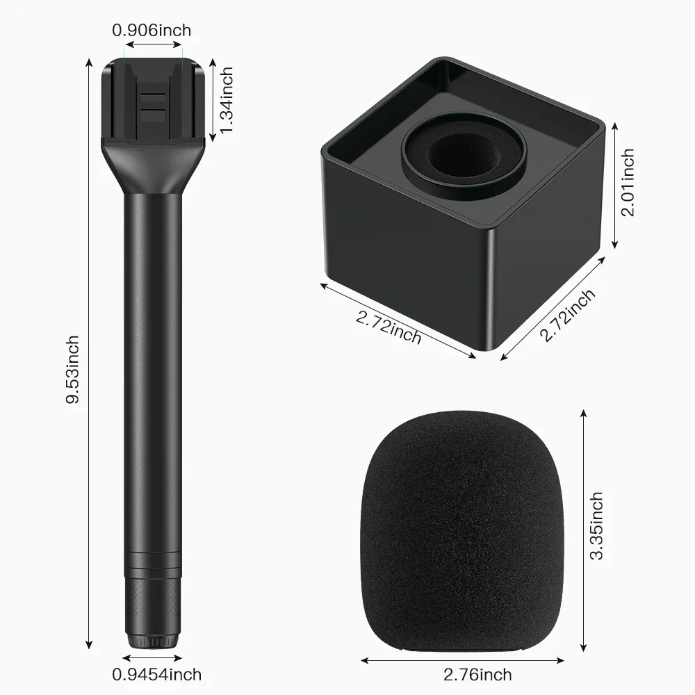 Haomuren Universal Microphone Stand Compatible with Wireless Mini Mics - For Interviews, Vlogs, YouTube, TikTok, Reporting