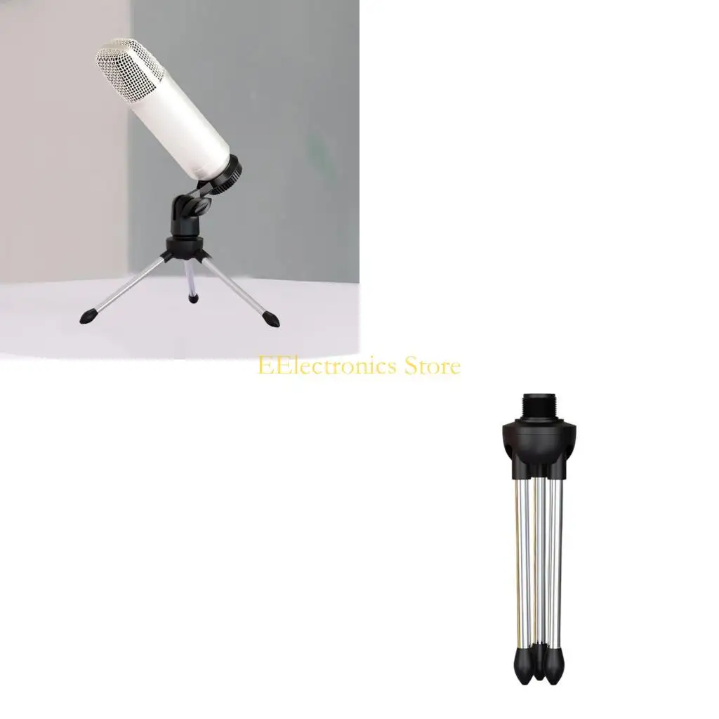 B03C Expandable Desktop Stand Equipped with Cold Shoe for Microphones and Phone Holder Multiple Angled for Various Scene