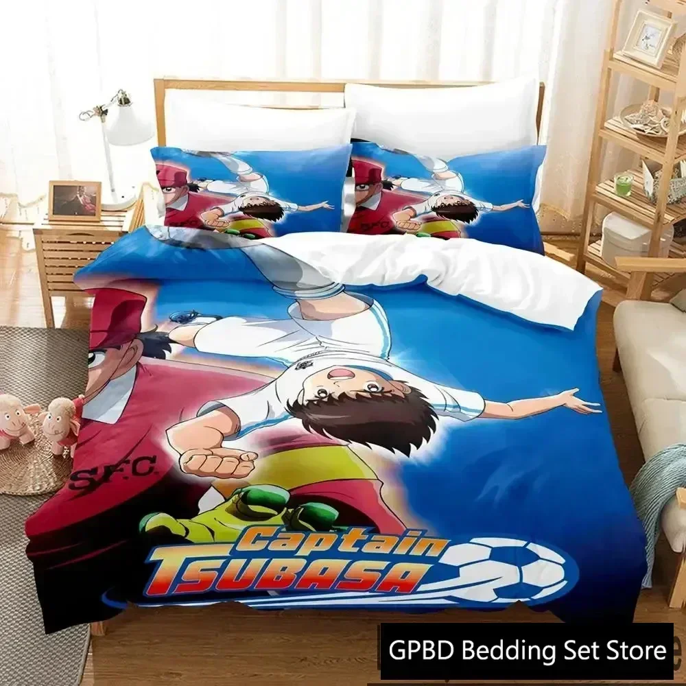 New 3D Print Captain Tsubasa Anime Comfortable Duvet Quilt Cover Pillowcase Bedding Set Children Bedroom Decoration Home Textile