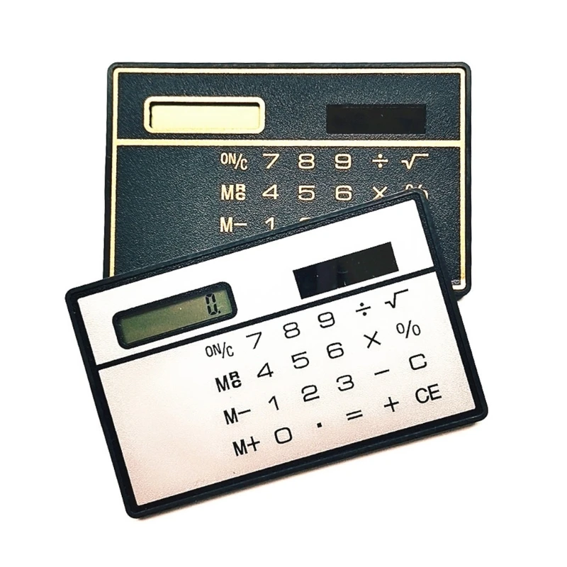 Mini Solar Powered Calculator 8 Digit Display 8.5x5.3cm Portable Basic Standard Calculator for Business Office School