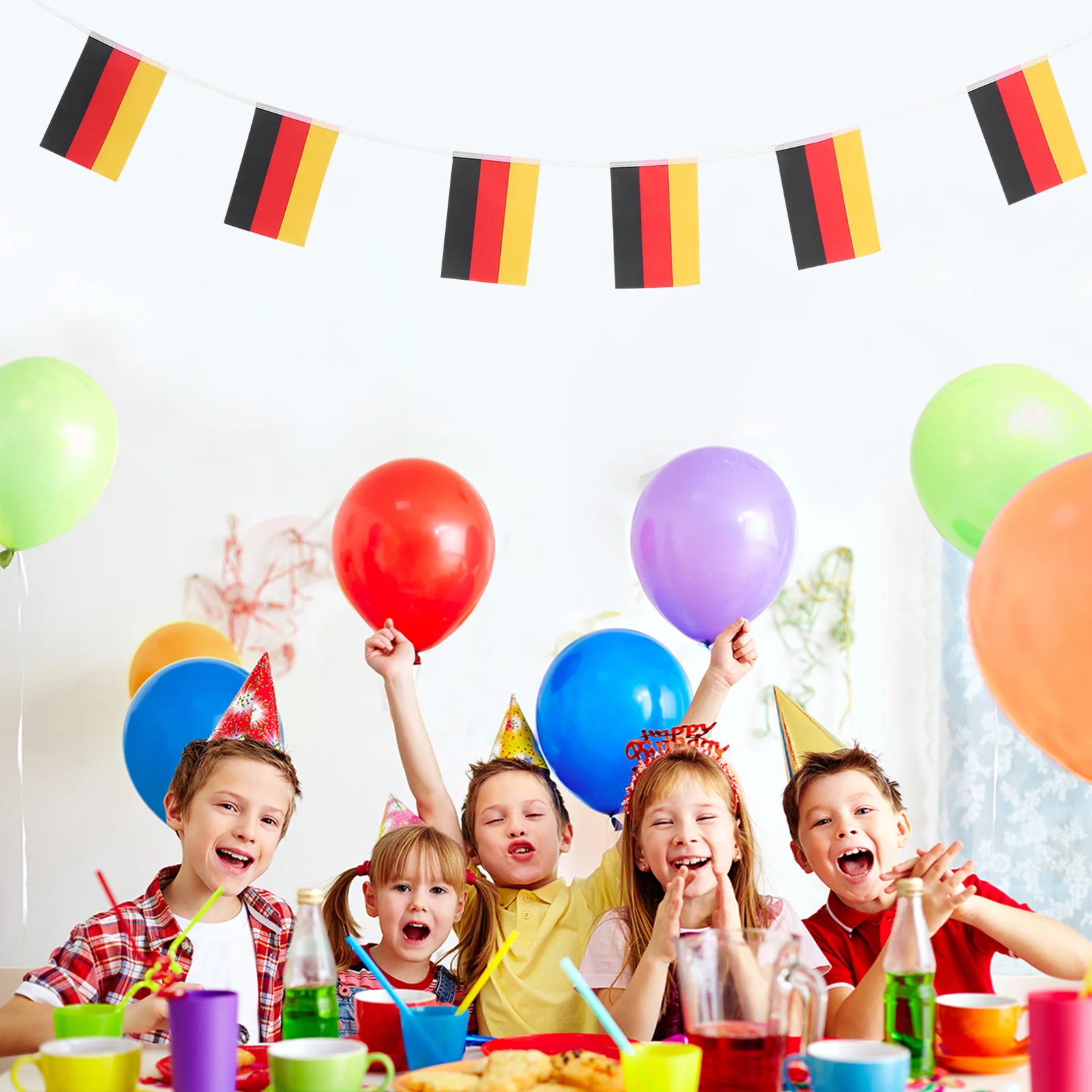 1 مجموعة ألمانيا العلم الرايات مادة البوليستر نمط واضح تطبيقات واسعة تخطيط الحفلات ديكور ألمانيا الزينة