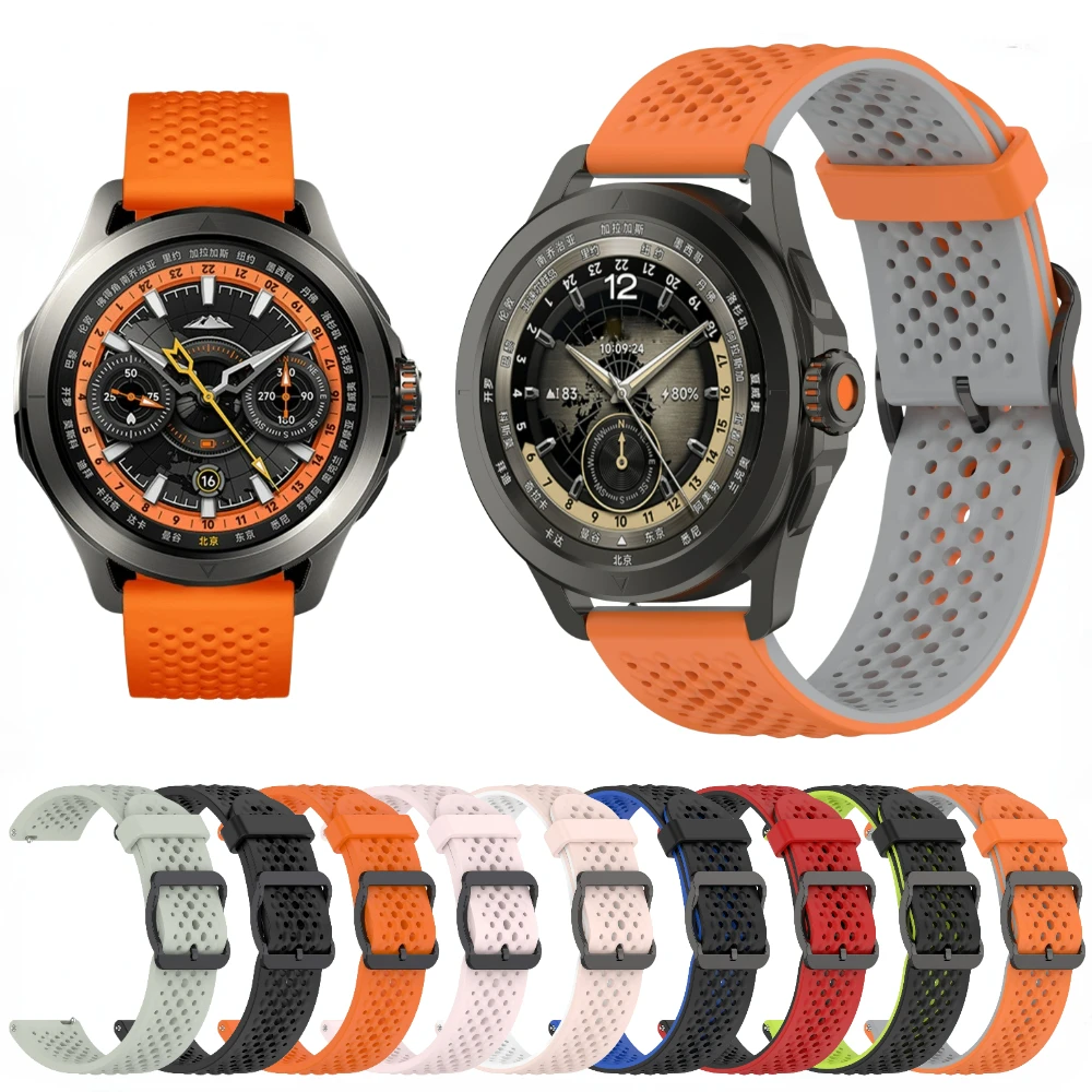 

22mm Silicone Strap for Xiaomi Mi Watch S4 S3 S2 S1 Pro Avtive Watch 2 Pro Color Wristband for 20mm Samsung Galaxy Watch 7 6 5 4