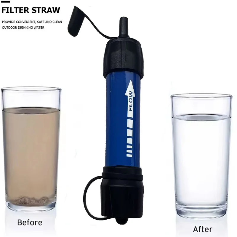 Emergency Outdoor Portable Water Filter for Hiking Camping & Survival Purifies Water Source On-The-Go Emergency & Disaster