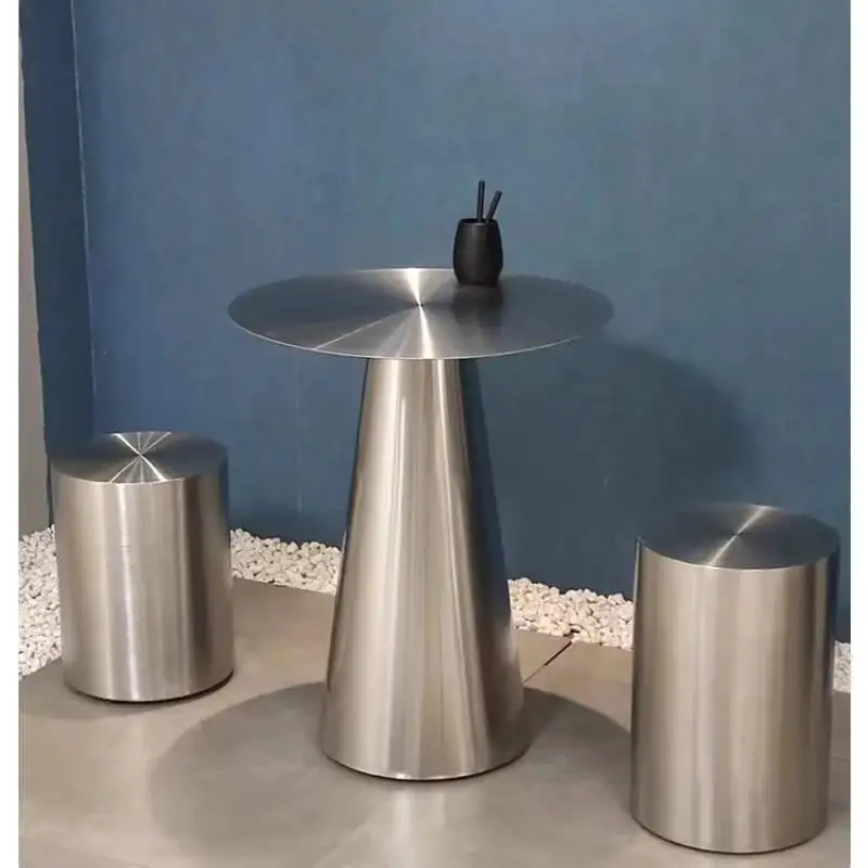Tabourets de maison en acier inoxydable, café, chaussure ronde légère, tabouret de luxe, table créat