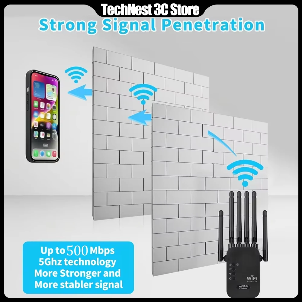 

Новый Wi-Fi репитер-удлинитель 300 Мбит/с, двухдиапазонный, с гигабитными портами Ethernet, 6 антенн, совместим с любым роутером, универсальная совместимость