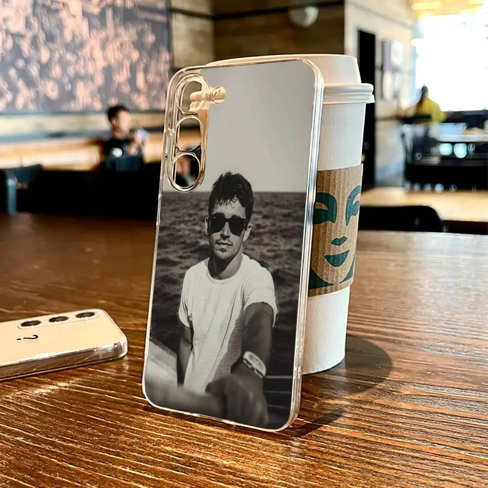 เคสโทรศัพท์นักแข่งรถ C-ชาร์ลส์ เลอแคลร์ สำหรับ Samsung S25,24,21,22,23,30,Ultra,20,Plus,Fe,Lite,Note,10,9,5G แบบใส