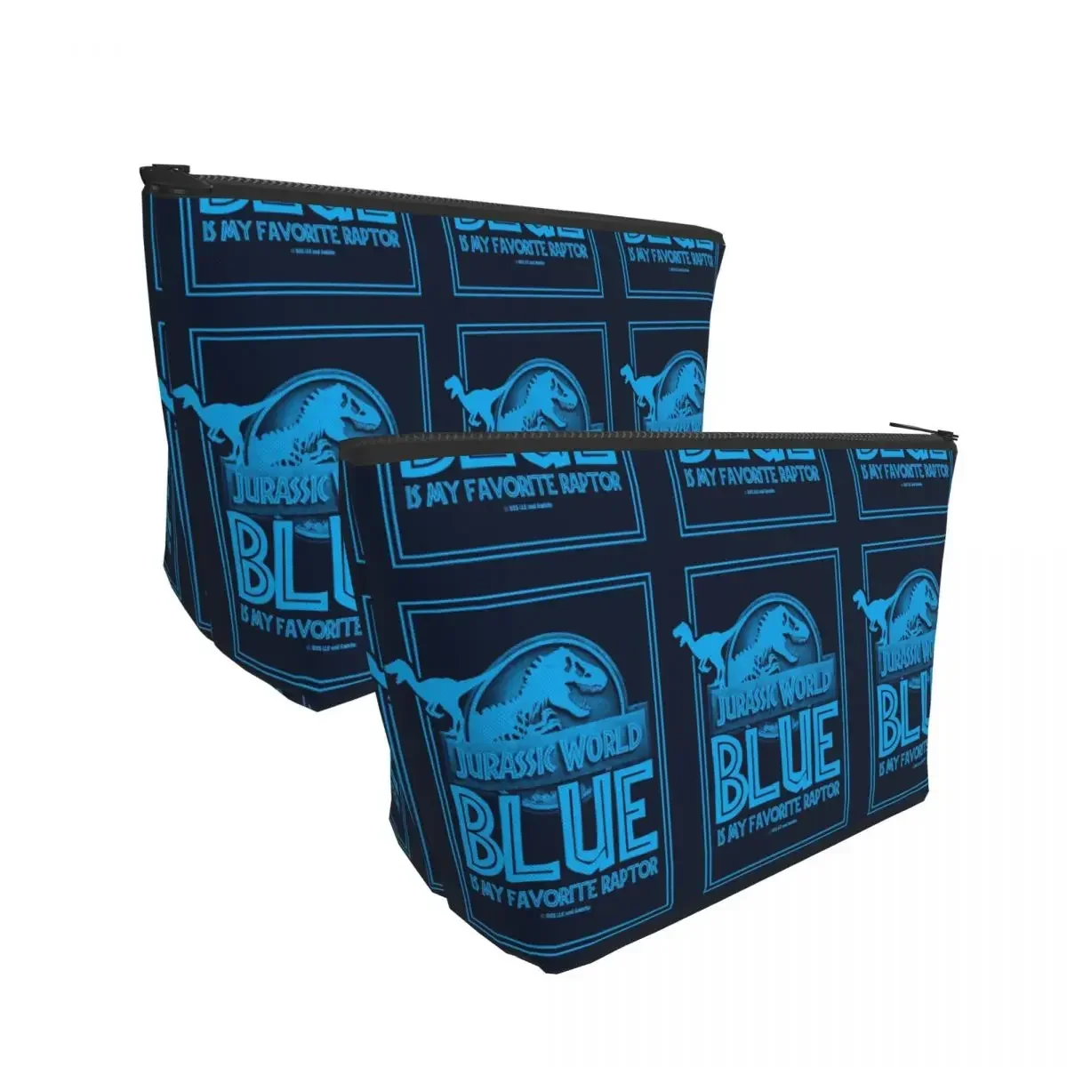 Jurassic World - Blue Is My Favorite Raptor for Women Cosmetic Bags Travel Toiletry Storage Pouch Organizer Dopp Kit Box