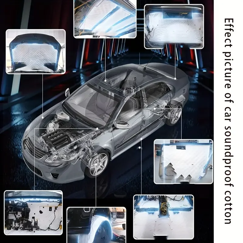 1pc Car Sound Insulation Cotton Finish Self-Adhesive Car Soundproofing Shock Absorption Cotton For Camper Van Caravan Motorhome