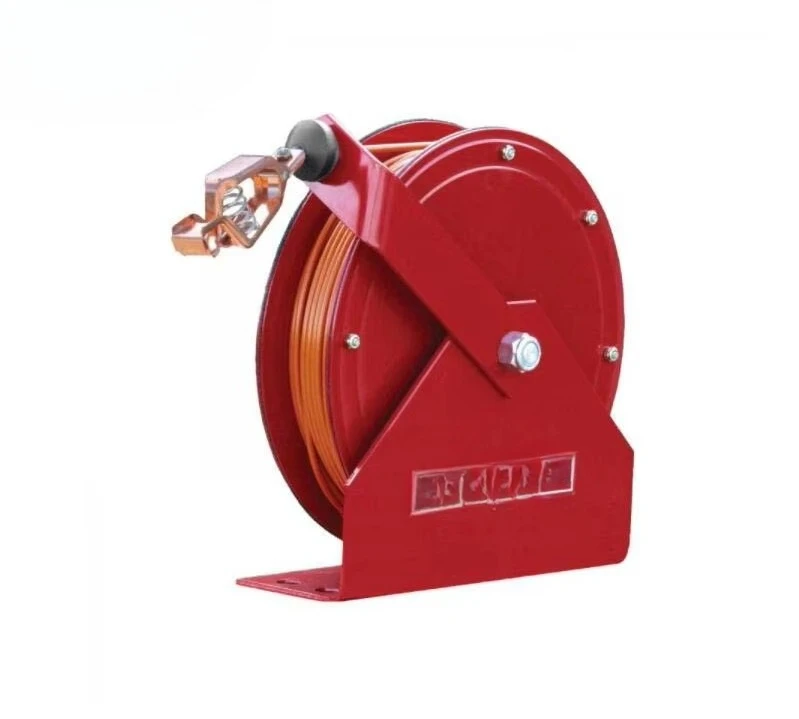 50ft 100ft Discharge Static Electricity Earthing Wire Reel Retractable Grounding Cable Reel for Heavy Duty