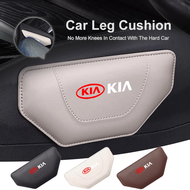 Almohada de cuero para coche KIA, almohadilla para rodilla, almohadilla elástica de espuma viscoelástica para piernas, Sorento, Stinger, Soul, Spectra, Niro, Cadenza, Sephia