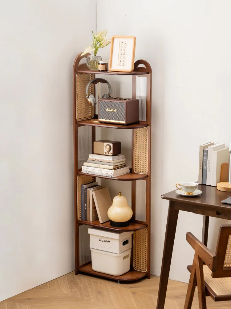 

Corner shelf Household integrated corner cabinet against the wall Bedroom living room floor storage shelf Wall corner multi-laye