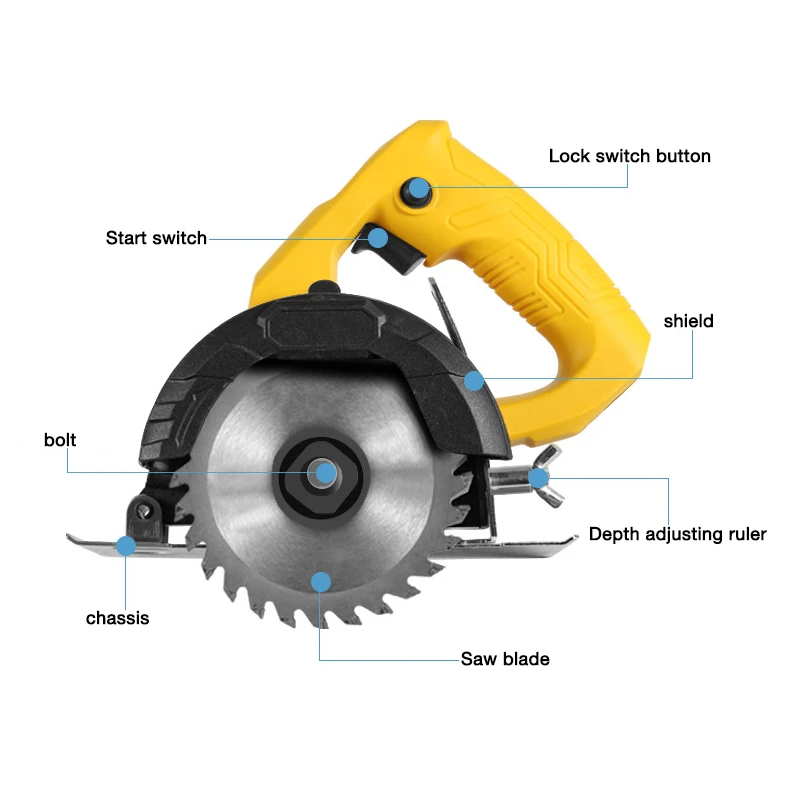 Tile Cutting Machine Small Portable Woodworking High Power Electric Slotting Machine Cloud Stone Machine Stone Cutting Machine