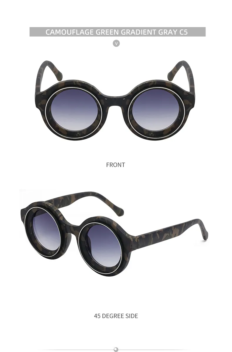 Punk runde Sonnenbrille Männer Luxusmarke Design Steampunk Sonnenbrille für männliche Sommer neue Mode kleine Rahmen Sonnenbrillen Brillen – Detail 16