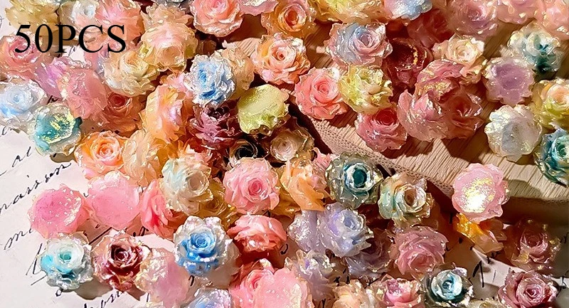 

Melted gold luminous true love rose jewelry two-color fine flash DIY accessories