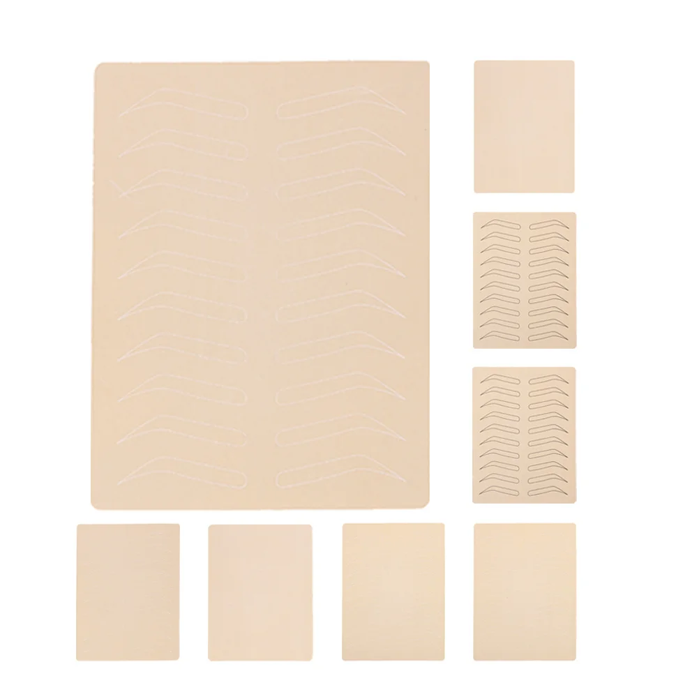

8 шт., искусственная кожа для практики татуировки, синтетические реалистичные листы, тренировочные принадлежности для татуировки бровей для художников