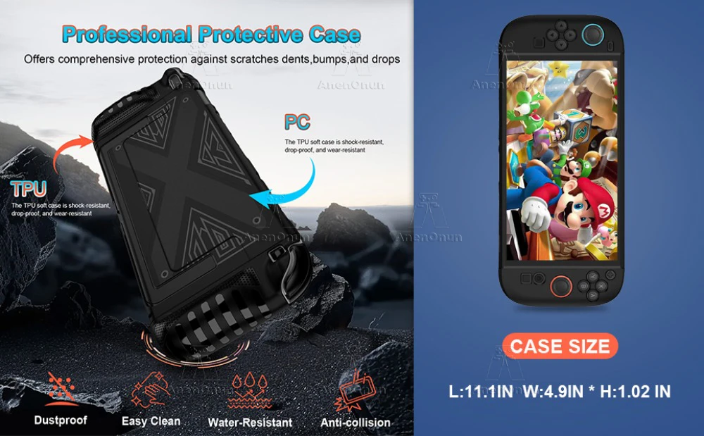 Geteilte TPU+PC Dockbare Hülle für Switch 2 Stoßfest Kratzfest Rutschfester Griff Rundumschutz Langlebige Weiche Schale – Detail 3