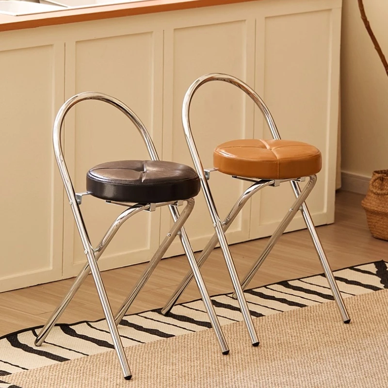 Tabouret de Bar pliant Vintage, moderne du milieu du siècle, peu encombrant, avec dossier, siège d'îlot de cuisine, chaise rétro à hauteur de comptoir